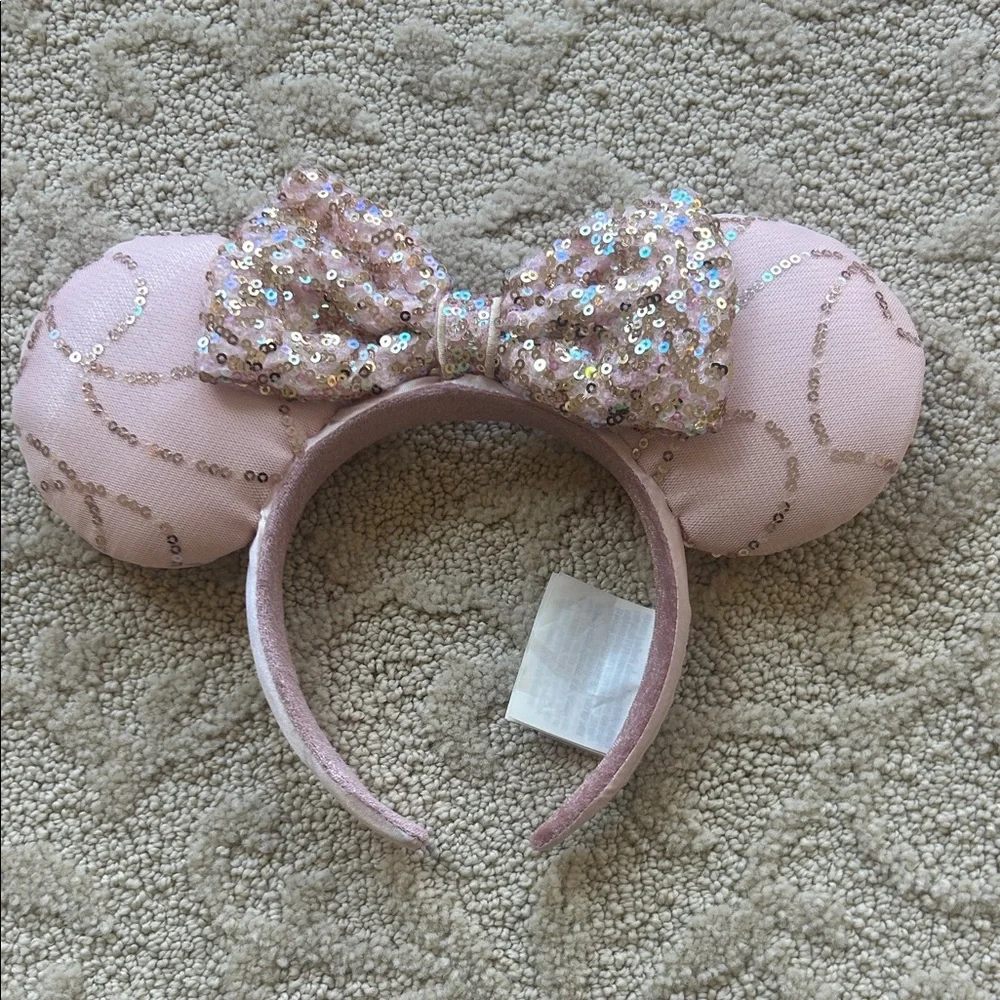 Pink Sequin Bow Mouse Ear Headband - Kids Accessories - Picture 1 of 3
